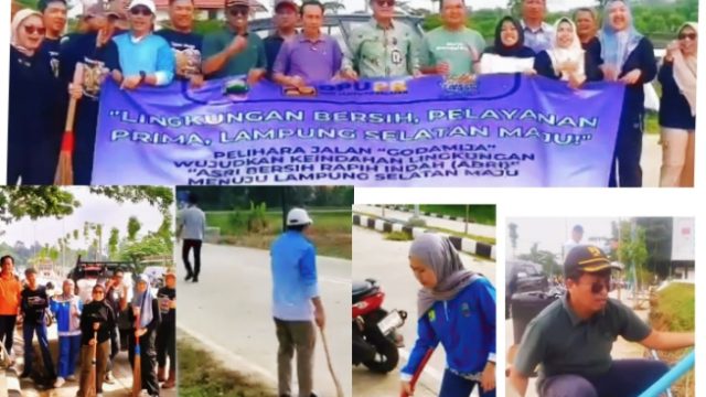 PUPR Lampung Selatan Bersih-Bersih, Wujudkan Lampung Selatan Maju dan Ramai