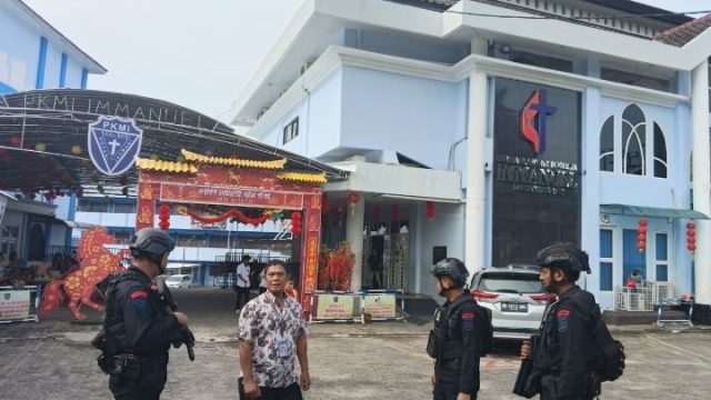 Demi Keamanan Ibadah, Gegana Brimob Lampung Gelar Patroli Dialogis di Bandar Lampung