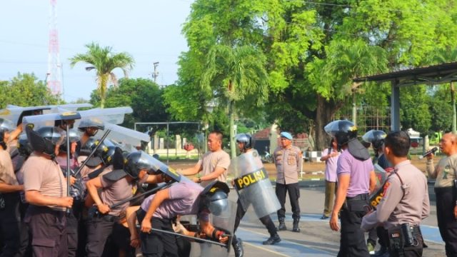 Latihan Dalmas Sat Samapta Polres Lampung Tengah, Wujud Kesiapan Jaga Stabilitas Kamtibmas