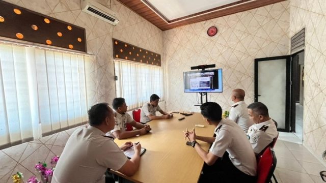 Rutan Kelas I Bandar Lampung Ikuti Pengarahan Kesiapan Layanan Kunjungan Idul Fitri 1447 H Secara Virtual