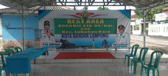 Koramil 410-06/KDT Nyulap Markasnya Menjadi Posko Istirahat Rest Area Gratis