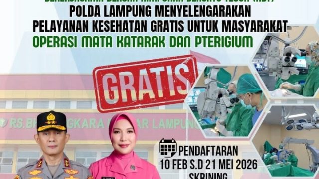 Polri Untuk Masyarakat, Polda Lampung Gelar Operasi Katarak dan Pterigium Gratis Sambut Hari Bhayangkara ke-80