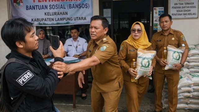 Polemik Bansos di Lampung Utara, Pasangan ASN Diduga Ambil Hak Warga, Wartawan Diintimidasi