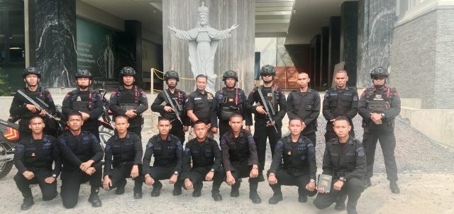 Personel Komposit Gegana Lampung Gelar Patroli Ciptakan Keamanan di Sejumlah Titik Vital Bandar Lampung