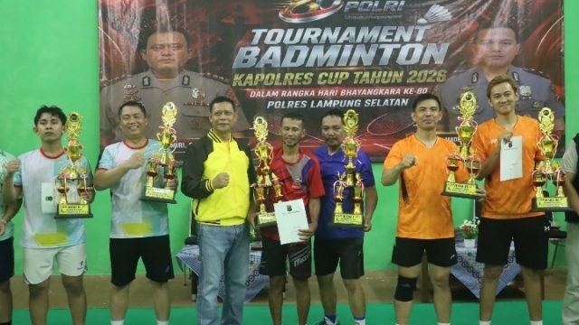 Wagiman/Tresno Juarai Turnamen Bulu Tangkis Kapolres Lampung Selatan Cup 2026