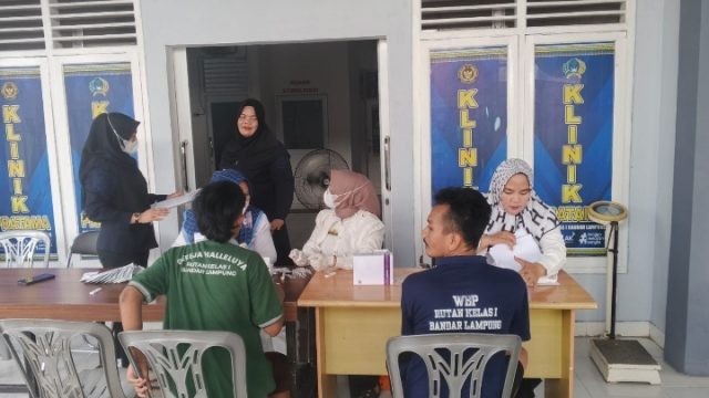 Rutan Kelas I Bandar lampung Laksanakan Kegiatan Skrining Kesehatan Bersama UPTD Puskesmas Karang Anyar
