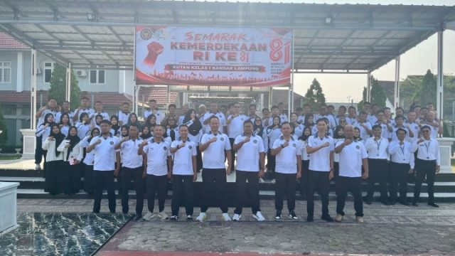 Semarak HUT Ke-81 Republik Indonesia, Rutan Kelas I Bandar Lampung Gelar Upacara Pembukaan Pekan Olahraga