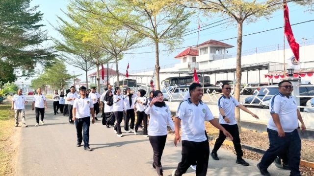 Bina Jasmani, Rutan Kelas I Bandar Lampung Jaga Kebugaran dan Semangat Kerja Pegawai