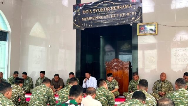 Korem 043/Gatam Gelar Doa Syukur Bersama Peringati HUT ke-81 RI