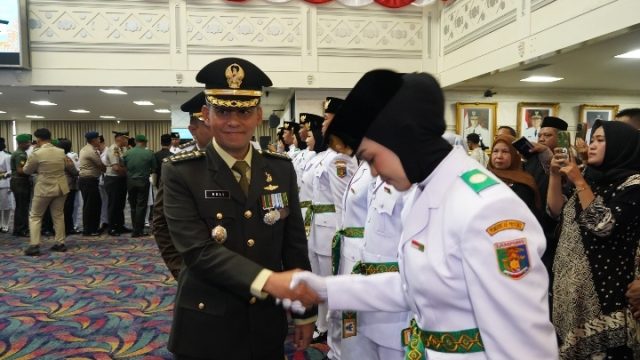Kasrem 043/Gatam Hadiri Pengukuhan Paskibraka Provinsi Lampung 2026