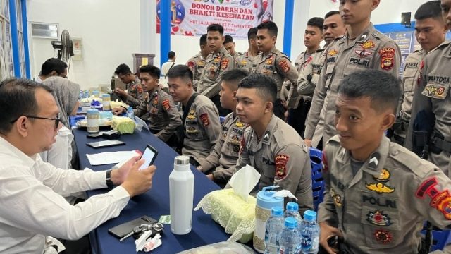 Aksi Kemanusiaan, Personel Satuan Brimob Polda Lampung Ikuti Donor Darah Sambut HUT Lalu Lintas Bhayangkara
