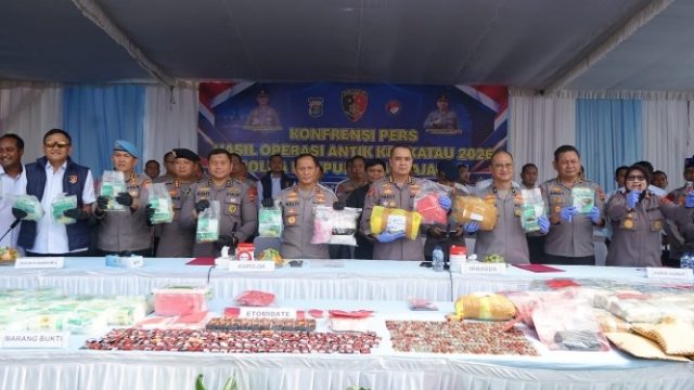 Ops Antik Krakatau 2026, Polda Lampung Ungkap 379 Kasus Narkoba dan Sita 85,9 Kilogram Sabu