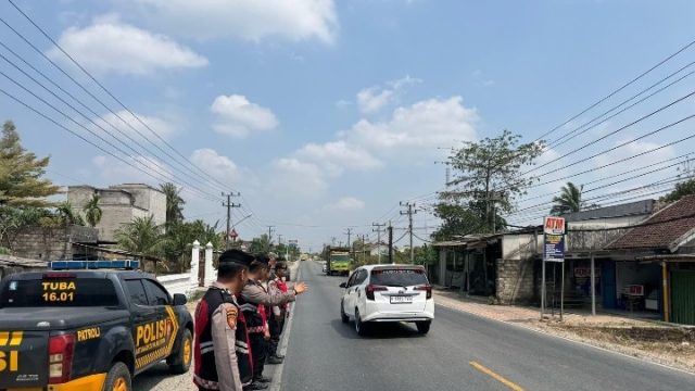 Pastikan Kamtibmas Aman dan Kondusif, Sat Samapta Polres Tulang Bawang Sisir Jalur Lintas Timur