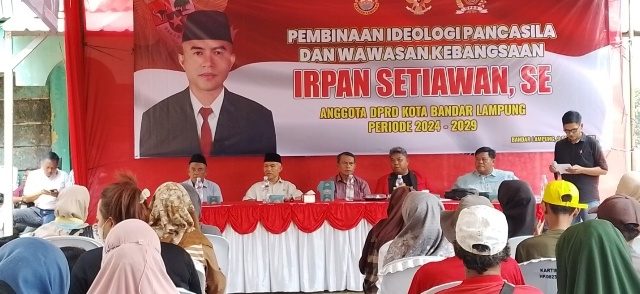 Irfan Setiawan Gelar Pembinaan Ideologi Pancasila dan Wawasan Kebangsaan di Telukbetung Utara