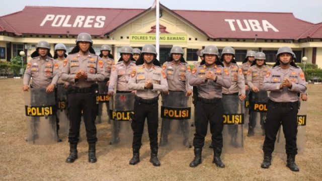 Kesiapsiagaan Jadi Prioritas! AKP Samsi Rizal Pimpin Latihan Dalmas Sat Samapta Polres Tulang Bawang